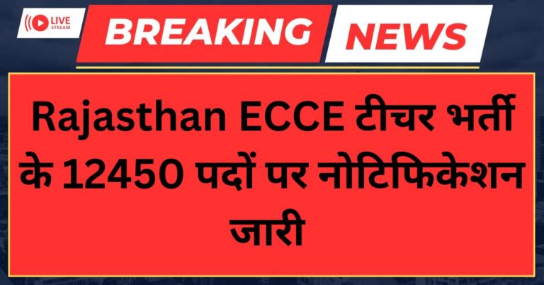 Rajasthan ECCE Vacancy 2024